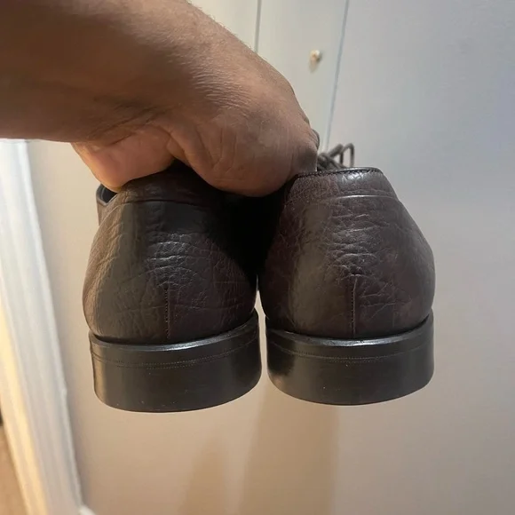 Massimo Dutti Brown Pebble Leather Dress Shoes - Sz 11.5 - Picture 5 of 15